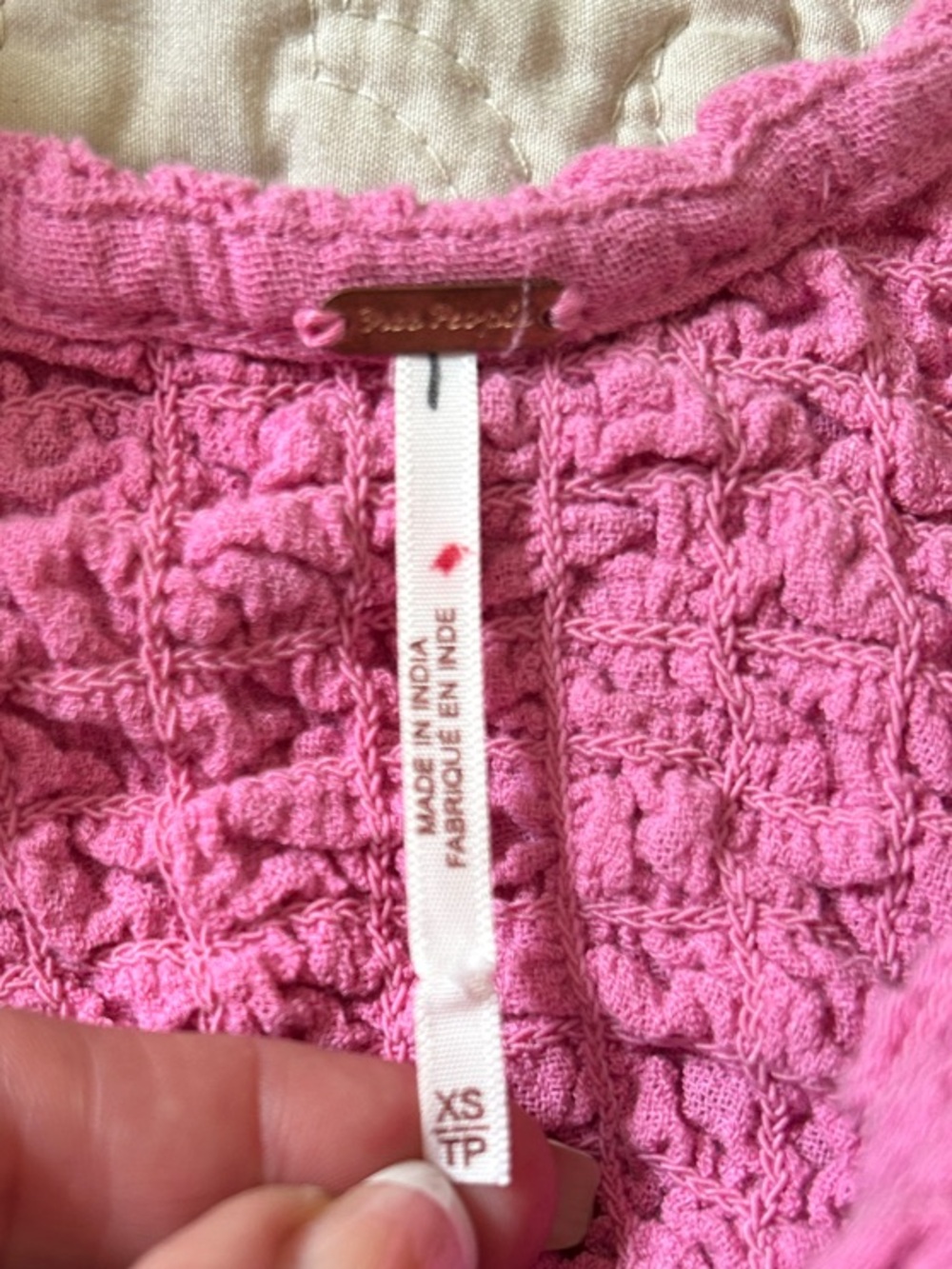 Free People Pink Textured Ruffle Mini Dress - Picture 2 of 8